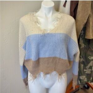 Colorful Fringed Women's Sweater